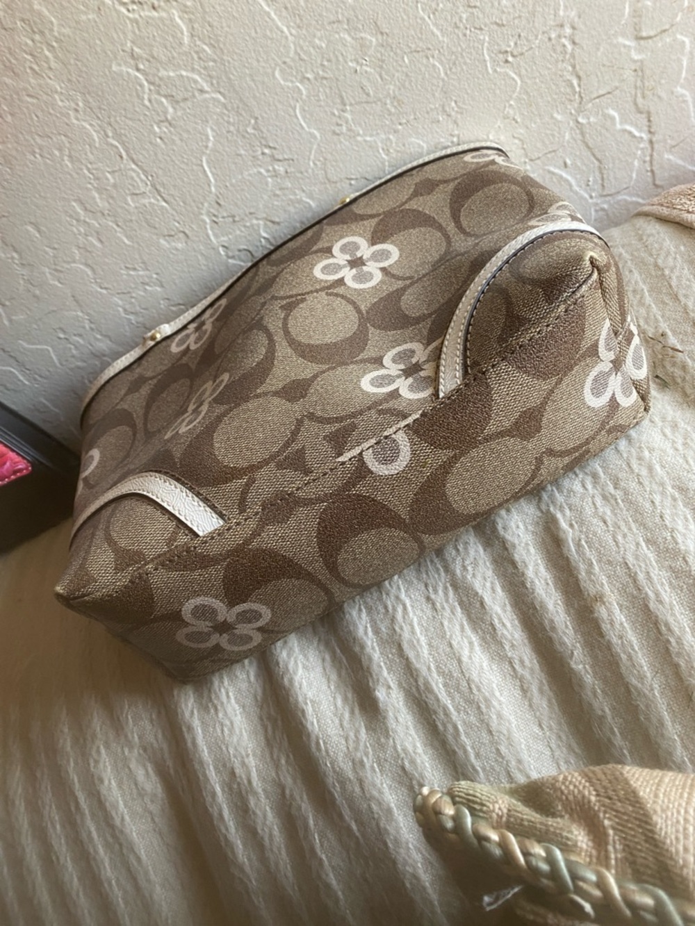 Coach Beige and White Signature Canvas Tote - Picture 7 of 7
